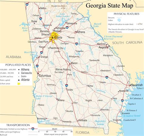 Large Map Of Georgia Georgia State Map A New Adventure