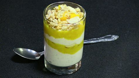 Mango Fruit And Yogurt Parfait Healthy Dessert Recipe
