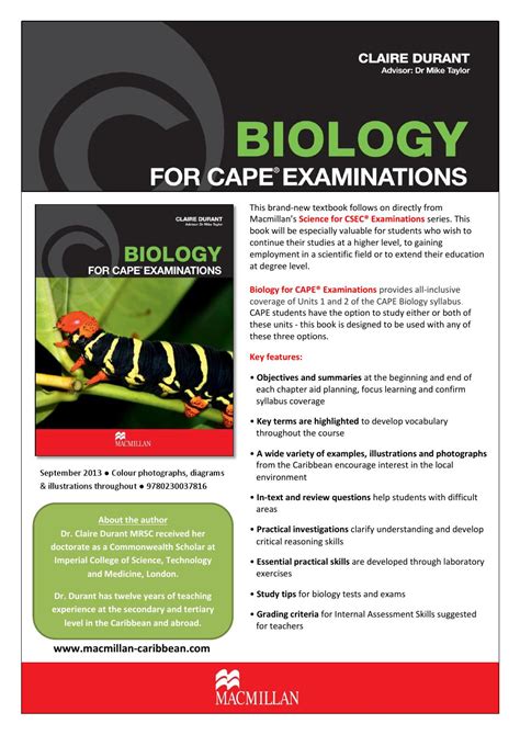 Biology For Cape Examinations Flyer By Macmillan Caribbean Issuu