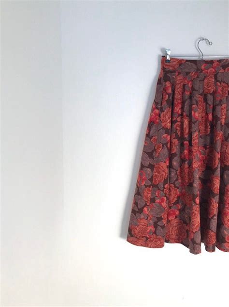 Laura Ashley Vintage Floral Pleated Midi Skirt With High Waist S M