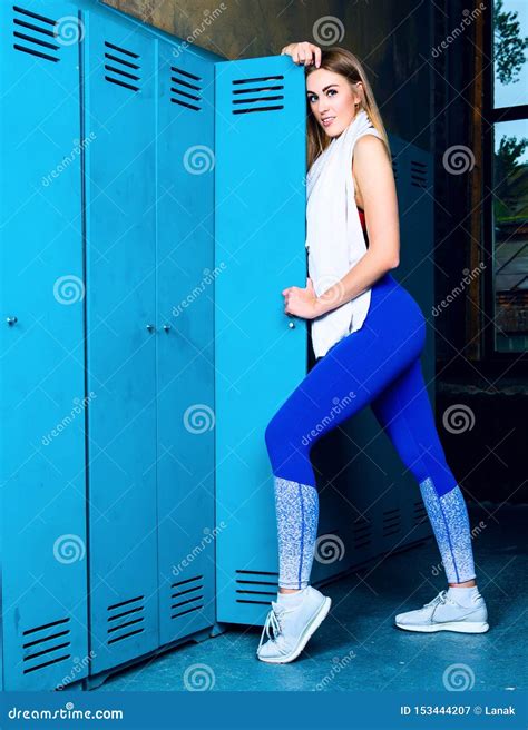 Woman In The Locker Room After Working Out Stock Image Image Of