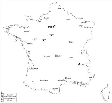 Practical Free Printable Outlined France Maps