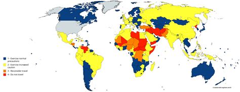 State Department Travel Advisory Map World Map