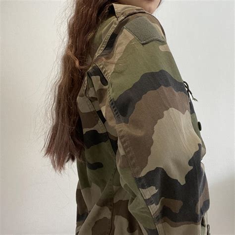 Authentic Army Camo Jacket • Fits Womens Sizes 6 12 Depop