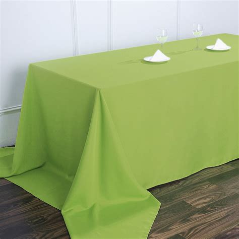 90x156 Apple Green Polyester Rectangular Tablecloth Tableclothsfactory