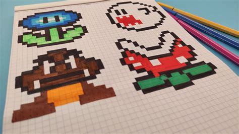 Pixel Art Comment Dessiner Le Monde De Mario Bros How To Draw Mario World Youtube