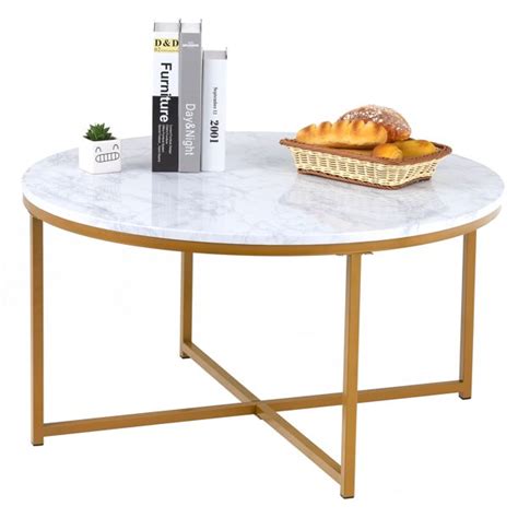 From coffee tables and dining tables to kitchen tables and more, there is a lot of variety to take your pick from when it comes to selecting tables for your home. Mecor Modern Round Coffee Table Faux Marble Gold Metal Legs Living Room Accent Furniture Tea ...