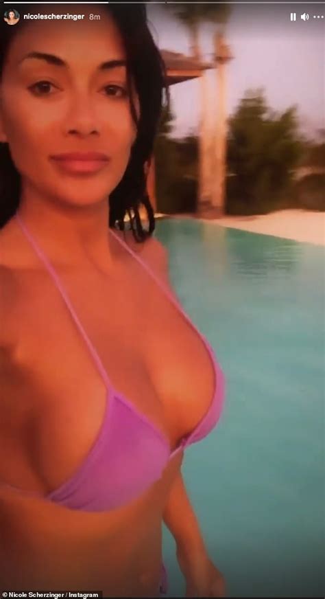 nicole scherzinger 42 displays her hourglass curves in a tiny lilac