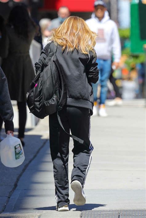 Kelly Ripa In A Black Adidas Tracksuit Heads To The Gym In New York