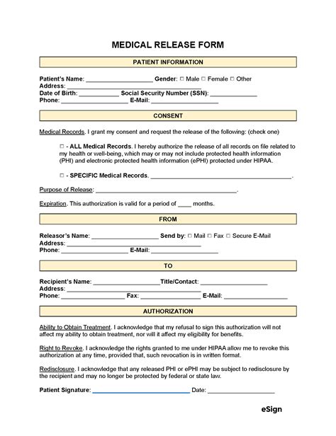 Free Medical Records Release Form Hipaa Pdf Word