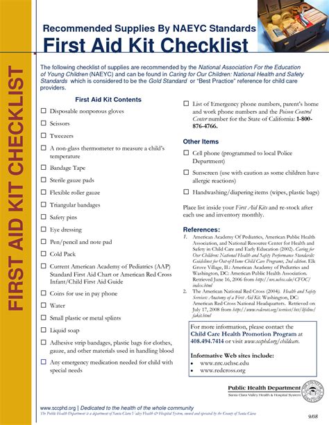 First Aid Kit Checklist Pdf The Guide Ways