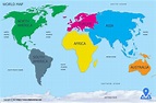 World continents map, Continents and oceans map, world map with 7 ...