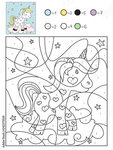 Unicorn Color By Number Online - Try to color in all of the pictures in