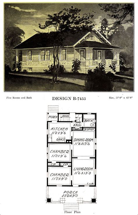 Simple 1918 Bungalow Plan C L Bowes Modern American Homes
