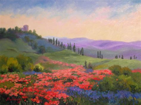 Tuscany Under Heaven Landscape Painting Tutorial Tuscan Art Italy