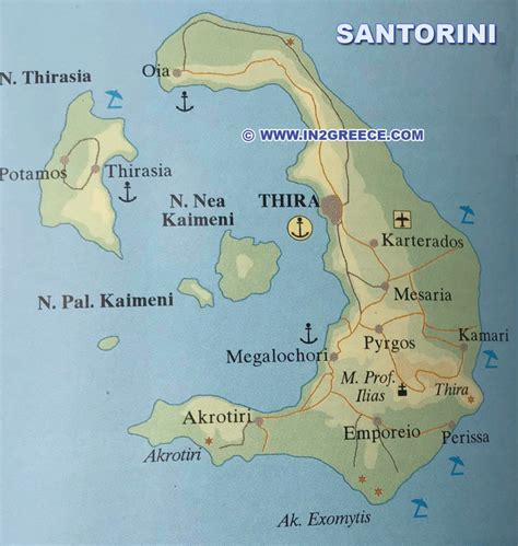 Santorini Map Maps Of All The Areas Of Greece Its Provinces And The