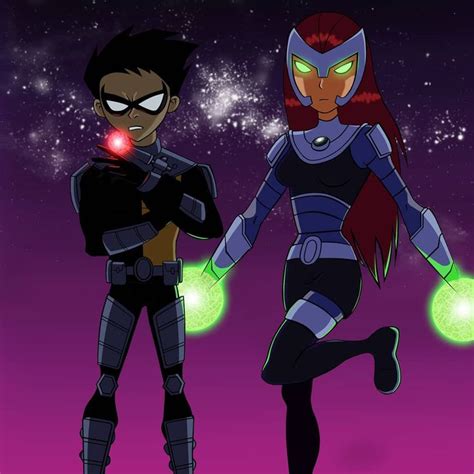 pin on teen titans robin and starfire