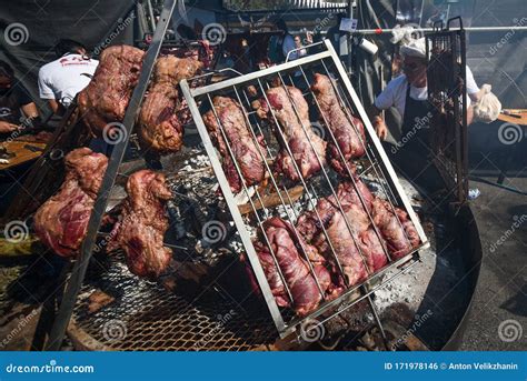 Cooking A Traditional South American Asado Grill Editorial Photo Image Of Argentine