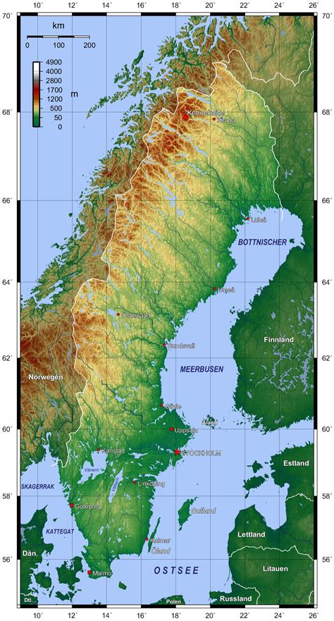 Map Of Sweden Topographic Map Online Maps And