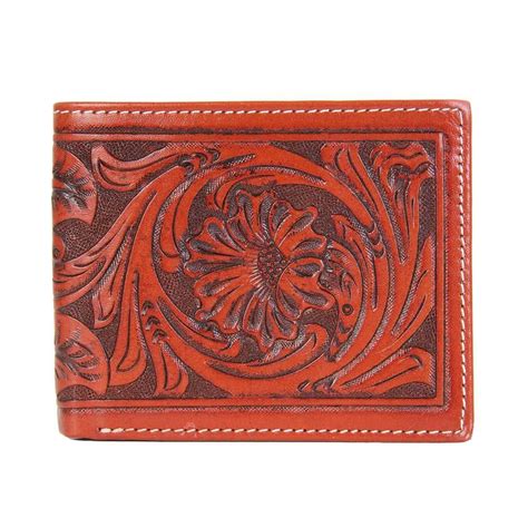Twisted X Mens Leather Tooled Bifold Wallet