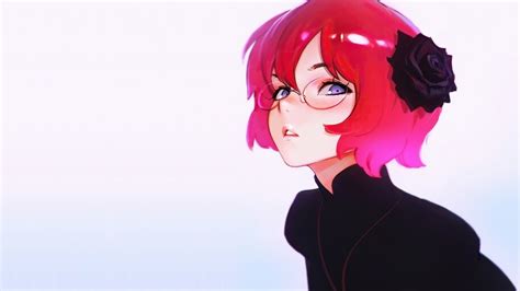 Anime Girl Red Hair Glasses 4k 42482 Wallpaper