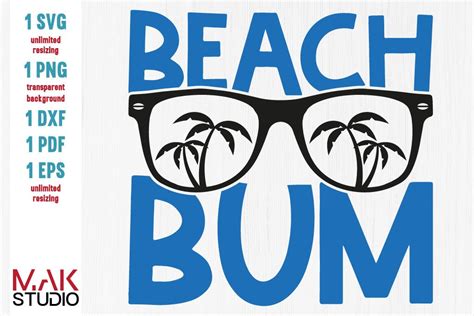 Beach Bum Svg Beach Bum Dxf Beach Bum Print Summer Svg Beach Svg