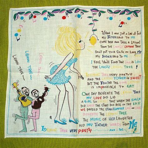 Скачать минус песни «lemon tree» 128kbps. Vintage HANKIE Lemon Tree Song Lyrics Peter Paul and Mary ...