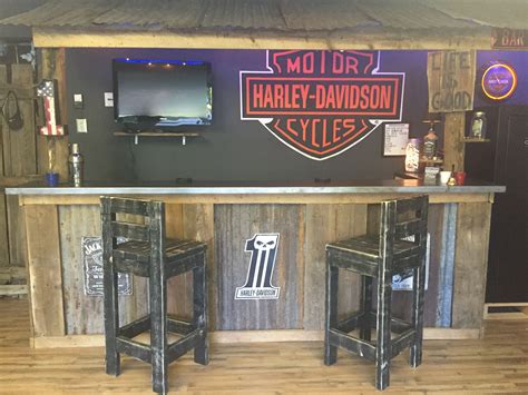 Garage Bar Man Cave Basement Bars Rustic Bar Harley Davidson Bar