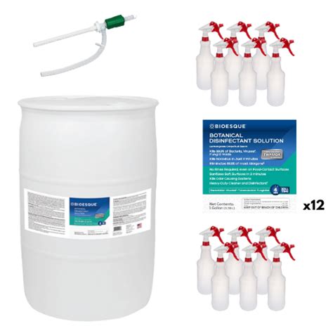 Bioesque Botanical Disinfectant 55 Gallon Drum 12 Trigger Sprayers