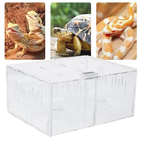 Acrylic Reptile Cage Breeding Box Tarantula Insect Lizard Clear Pet Tank New Picclick