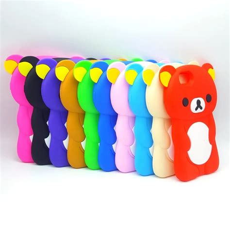 Rilakkuma Bear Cute 3d Movable Flip Silicon Case For Iphone 8 7 6 6s