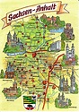 Sachsen-Anhalt More postcard maps » - Maps on the Web | Tourist map ...