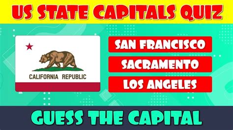 Us State Capitals Quiz Youtube