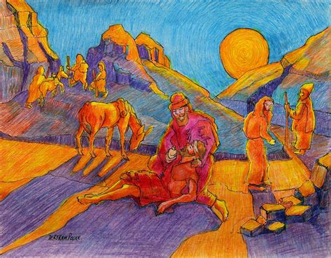 Christian Art Now Parable Of The Good Samaritan Drawing By Bertram Poole