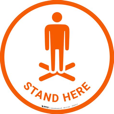 Stand Here With Icon Floor Sign