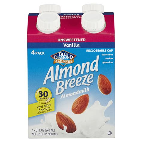 Blue Diamond Almond Breeze Almondmilk Unsweetened Vanilla 4 Pack