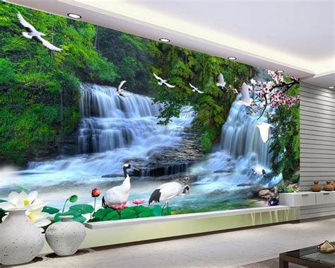 Beibehang Custom Wall Paper Hd Falls Landscape Wallpaper Living Room