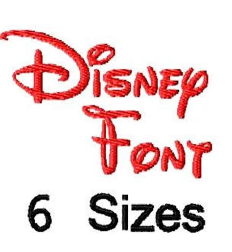 Machine Embroidery Design Disney Font Alphabet Six Sizes