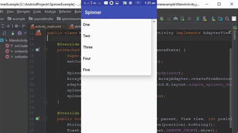 How To Display Spinner In Android Studio Youtube