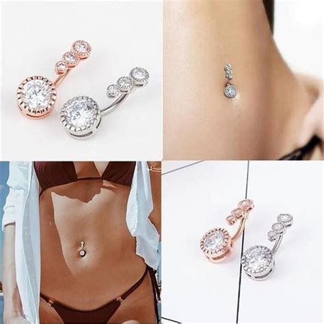 Koop Women Cubic Zirconia Belly Button Ring Body Piercing Navel Jewelry Accessory Online