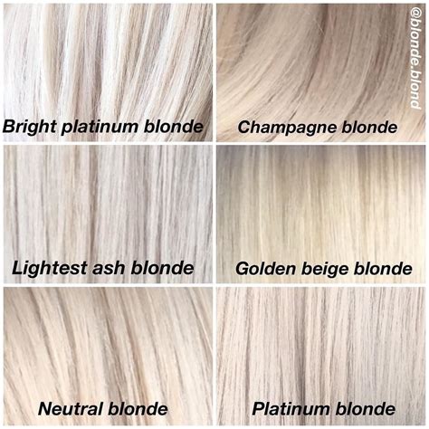 Platinum Blonde Hair Color Chart