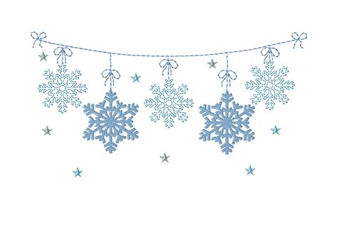 Garland With Snowflakes For Christmas · Creative Fabrica
