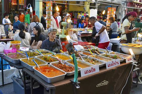 Sunday Evening Street Food Market At Thalang Road In Phuket Old Town