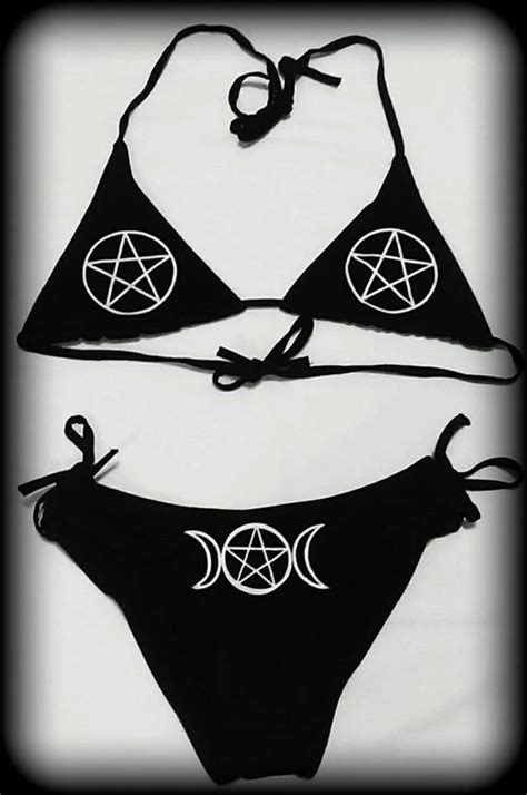 Pentacle Triple Moon Goddess Bikini Wiccan Pagan Swimsuit