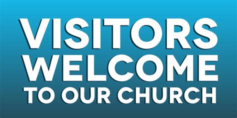 Blue Visitors Welcome To Our Church Banner Etsy