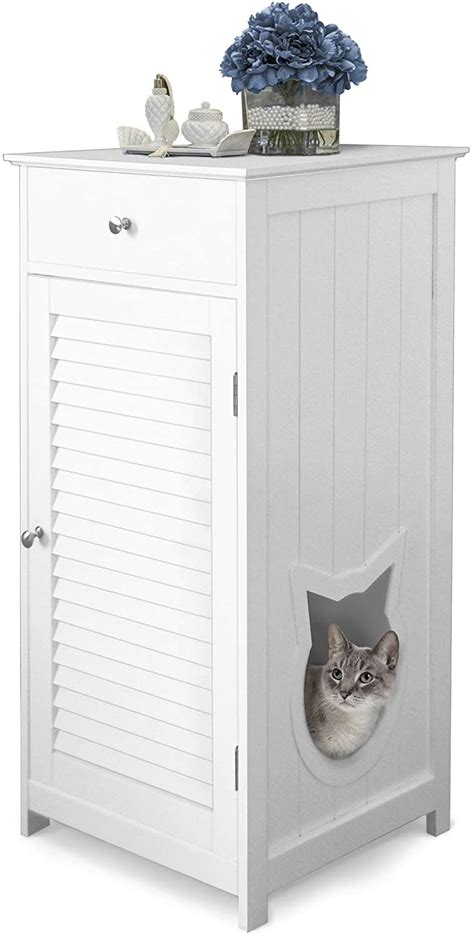 This Enclosed Litter Box Cabinet Blends With Your Home Decor Pawsify