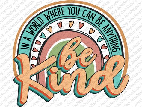 Be Kind Png Be Kind Clipart Be Kind Rainbow Png Colorful Be Etsy Uk
