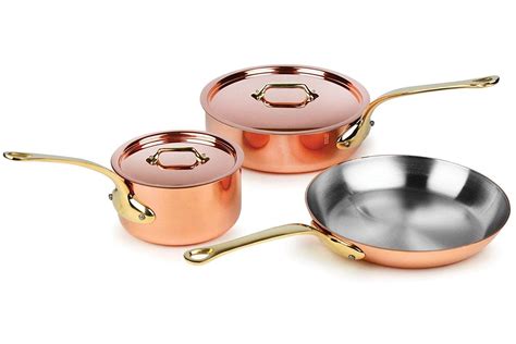 copper cookware mauviel heritage piece kitchen bronze pots cooking handles cast 5mm iron 250b pans sets budget every stainless kitchenware