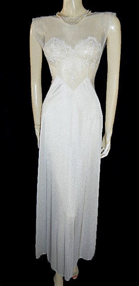 Vintage Val Mode Bridal Nightgown Sheer Lace Bodice Nightgown Etsy