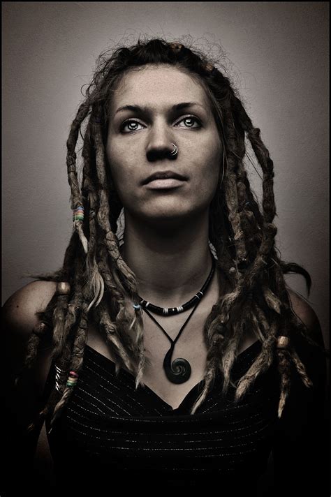 Woman Portrait Face Of A Woman With Dreadlocked Women With